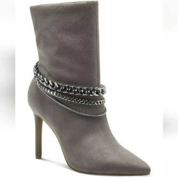 INC International Concepts Shoes - INC International Concepts Reanna Chain Dress Booties Taupe 8.5